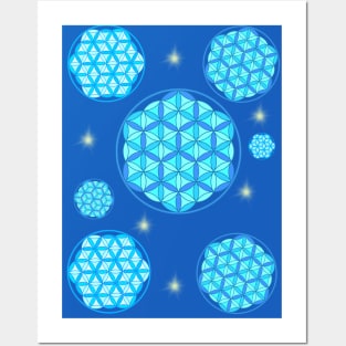 Blue flower of life Posters and Art